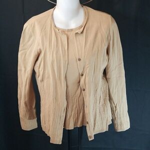 Caslon sleeveless tank blouse matching cardigan M